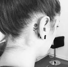 Pin By Mari On Ink Rose Tattoo Behind Ear Behind Ear Tattoos Tiny Rose Tattoos