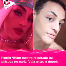 Na primeira imagem, pabllo aparece sem maquiagem e de peruca. Facebook