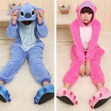  New Lovely Kigurumi Anime Blue Pink Stitch Pajamas Cosplay Costume Unisex Onesie Ebay Unisex Onesies Stitch Pajamas Pink Stitch