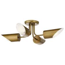 Semi flush mount chandelier for medallions. Hesco Lighting