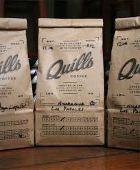 Quills Coffee In Louisville Kentucky Stamped Paper Bag Coffee Packaging Design Coffee Branding Coffee Packaging Coffee Design