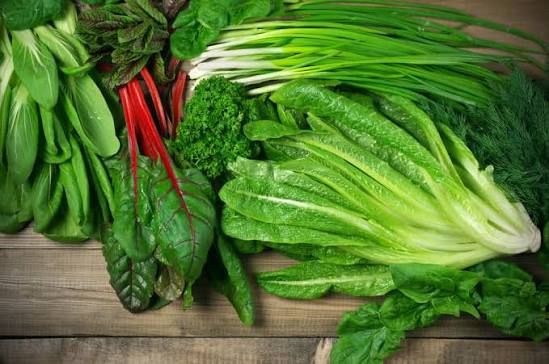 Fresh leafy greens and vegetables