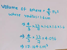 What is volume of sphere. A Volume Of A Sphere Whose Radius Is 1 6 Cm Brainly In