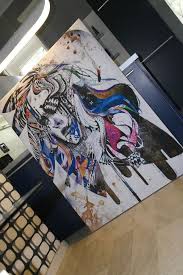 Xxl Bild 135x100x5 Minjae Lee Gemalde Frau Abstrakt Leinwand Canvas Popart Ikea