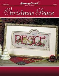 We stitched the design by itself on 14ct opalescent/white aida and framed it in a 6x6 christmas bow button frame from stoney creek, and also stitched all six designs together and have it displayed as a banner with. Stoney Creek Christmas Peace Cross Stitch Pattern 123stitch