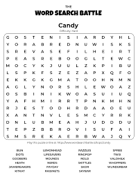 Kids, as well as adults, love these word searches. Printable Candy Word Search Word Search Battle