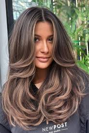 22 Trending Hair Colours 2024 To Refresh Your Current Look : Dark Hair with  Sand Tone Balayage and Beige Highlights