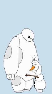 Baymax Olaf Phone Wallpaper The Drawing Of The Two Of Them Is Super Cute I Did Not Create The Art So Credit To The Orig Original Artists Art Wallpaper