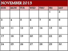 2013 November Calendar November 2013 Excel Calendar Printable Excel Monthly Calendar Excel Calendar Calendar Printables Printables