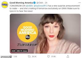 تايلور سويفت ستقوم بإعلان مفاجىء في برنامج Good Morning America.. والمعجبون  يشكون! | البوابة