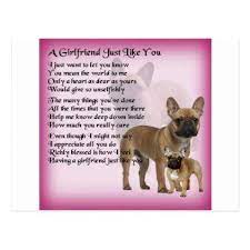 French Bulldog Girlfriend Poem Postcard Postcard Post Card Postcards Unique Diy Cyo Customize Personalize Postcard Girlfriend Poems French Bulldog