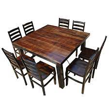 Rustic Farmhouse Counter Height Kansas City Square Dining Set For 8 People Square Dining Room Table Square Dining Tables Square Kitchen Tables