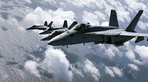 pacific ocean march 12 2019 f a 18e super hornets from strike fighter squadron vfa 136 knighthawks fly in formation during a photo exercise over the cali