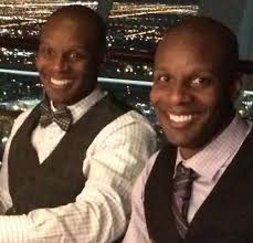 It's an honor to stand next the dude in the blue shirt (aka,  @therealdoyinrichards, my “wombmate”)