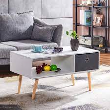 Coffee table box should always look refreshing, unique and elegant, as that is where you would sit for a fresh cup of coffee and feel rejuvenated. Boju White Living Room Coffee Table With Storage Cube Boxes Modern Wooden End Side Tea Table Rectangular Coffee Table 90cm 3ft For Home Office Waiting Area Buy Online In Aruba At Desertcart