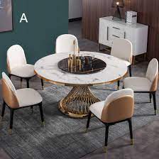 Shop formal dining tables and round dining tables made for dinner parties. China 2021 Luxury Style Stainless Steel Frame Mdf Marble Top Dining Room Table Sets Home Furniture China Stainless Steel Table Dining Table