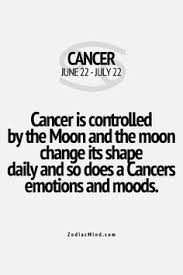 Cancer is symbolized by the crab and its glyph depicts a sideways 69, representing crab claws or a woman's breast, since cancer is the sign of womanhood and motherhood. Cancers June 22 July 22 69