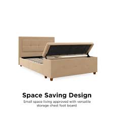 Upholstered bed with footboard storage trunks. Avenue Greene Dustin Upholstered Bed With Storage Chest On Sale Overstock 31602256