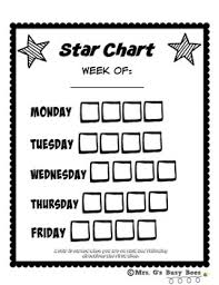 Weekly Behavior Star Chart