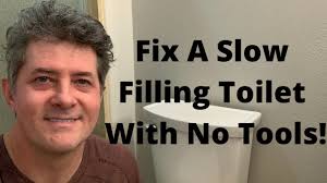 Let the hot water sit in the toilet, don't flush it. Fix A Slow Filling Toilet Tank With No Tools Youtube