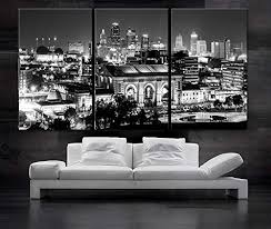Black And White Framed Prints Amazon Amazon Com Original By Boxcolors Large 30 X 60 3 Panels 30 X20 Ea Art Canvas Print Kansas Skyline At Night Canvas Art Prints Surfboard Decor Bedroom Artwork