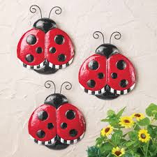 cute ladybug wall decor set of 3