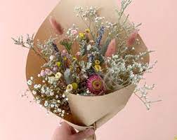 How can you use aesthetic flower bouquets? Whimsical Dried Flowers Bouquet Bridesmaids Bouquet Rustic Etsy