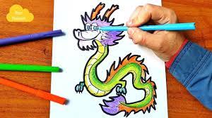 Comment dessiner un dragon chinois facile - YouTube