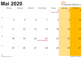 Jun 04, 2021 · pemerintah memang belum menentukan kapan idul adha 2021. Mai 2020 Kalender Mit Feiertagen