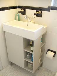 Ikea Lillangen Sink And Vanity Painted Soft Grey For A More Transitional Look Ceramic Tile Bathrooms Tile Bathroom Bathroom Redesign