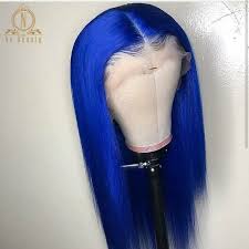 Dark blue hair color looks bold and vibrant against every skin tone. Dark Blue Human Hair Wigs 13x6 Lace Front Human Hair Wigs Royal Blue 1b Blue Ombre Human Hair Wig Straight Women Remy Black End Human Hair Lace Wigs Aliexpress