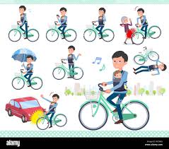 A Set Of Man Holding A Baby Riding A City Cycle There Are Actions On Manners And Troubles It S Vector Art So It S Easy To Edit Stock Vector Image Art Alamy