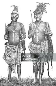 Người Châu Phi Của Các Bộ Lạc Hoang Dã Trong Trang Phục Dân Tộc Trong Cuốn