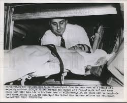 Press Photo William Hager, Paralyzed is Lifted into Train by G.A. Van Gemert