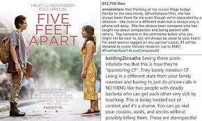 Cystic Fibrosis Community Claps Back At Five Feet Apart Romance Flick Daily Mail Online