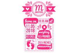 Download Birth Stats Svg Graphic By Crystalgiftsstudio Kelahiran Yellowimages Mockups