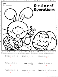 Easter Bunny Basic Algebra Color By Number Worksheets Basic Algebra Kids Math Worksheets Fun Math Activities