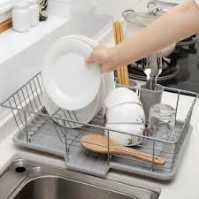 Apollo chrome small folding plates bowls dish drainer storage rack 6840. Dish Drainer Metal Wire Cutlery Draining Tray Holder Kitchen Sink Plate Rack Uk 703633612038 Ebay
