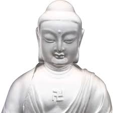 LIULI Crystal Art Medicine Buddha, Guardians of Peace, Powder White