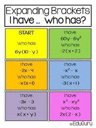 Expanding Brackets I Have Who Has Fun Game Primary Teachers Resources Secondary Math Online Learning