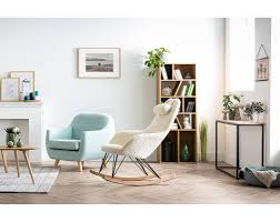 Rocking Chair En Tissu Gris Avec Pieds Metal Et Frene Jhene Miliboo En 2020 Canape Design Fauteuil Bureau Design Decoration Maison