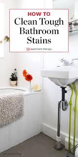 Use pumice sticks to gently scour away mineral deposits, rust, and other stains and scale. How To Clean An Old Porcelain Enamel Bathtub Or Sink Apartment Therapy