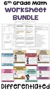 6th Grade Math Worksheet Bundle For Classwork Homework Math Centers Middle School Math Worksheets Math Math Centers