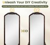 Lumioca Carved Solid Wood Arched Standing Mirror Wall Mirror ...