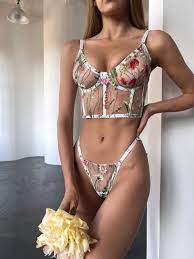 Sheer floral lingerie