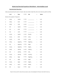 Types of reactions worksheet answer key. Http Www Chemicalformula Org Worksheets Neutralization Reactions Pdf