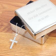 Stunning engraved gifts with a difference! Boys Cross Necklace Gift Set With Sterling Silver Cross And Engraved Beaded Box