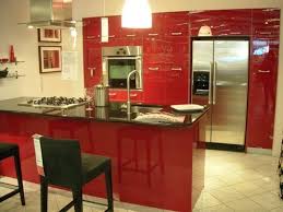 new high gloss red ikea kitchen cabinet