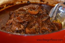 But, the good news is, if you don't have drip­pings, or not enough drip­pings, you can cre­ate the same rich, savory brown gravy with some beef stock and a lit­tle bouillon. Slow Roasted Fall Apart Pot Roast Smothered In Mushroom Cabernet Gravy She S Got Flavor
