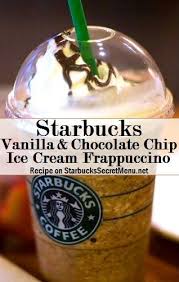 Mix coffee, still hot, and sugar in your mixer until sugar is dissolved. Starbucks Vanilla Chocolate Chip Ice Cream Frappuccino Starbucks Secret Menu